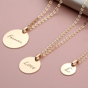 나인주얼리  14k 금 각인 코인 펜던트 10mm 무료각인