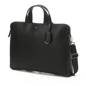  헤지스 블랙 로고배색 가죽 서류가방_HJBA0F412BK