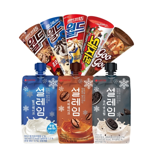 롯데제과  월드콘 구구콘 돼지콘 설레임 24개 골라담기