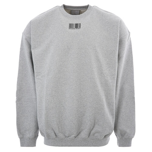 VETEMENTS VL12TR140G GREYMELANGE 스몰 바코드 오버 맨투맨