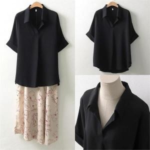 강물처럼 패션 빅사이즈 롤업 가오리 블라우스 WW5181 여성 쉬폰 110 S6591256