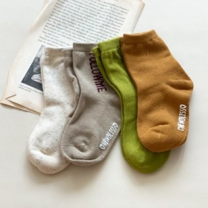 텐바이텐 무봉제 발가락이 안아픈 아기키즈 데일리 무지양말 4종set