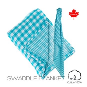 루루조 머슬린 사계절 속싸개 블랭킷담요 Aqua