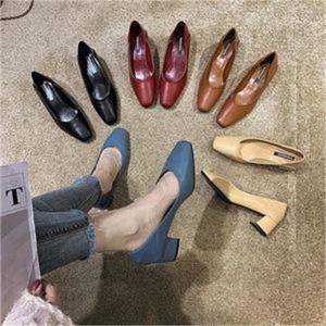 오노마 ONM 여성구두 통굽 스퀘어 토 미들힐 펌프스 블로퍼 S8304381