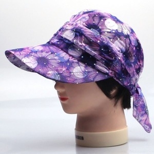 W745114 엘리트 웹피모자 트랜스끈챙모자 꽃나염끈챙 자외선차단 벙거지모자 자외선차단모자 창모자 벙거 복수할인