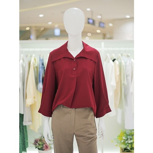 비지트인뉴욕 VY7SS12 빅카라 긴팔블라우스