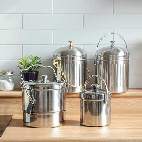 스텐레스  음식물 쓰레기통 2L 3L 모음 분리형 물빠짐 다용도통