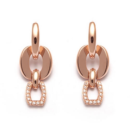 비앤비골드  14K 와이드 큐빅 체인 원터치 귀걸이 JNE33362