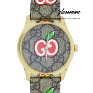 구찌 G 타임리스 시계 38mm GG 애플 골드 PVD 633007 IAJC0 9894