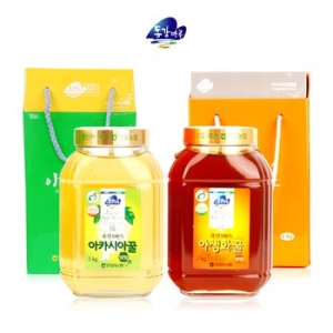 영월농협 동강마루 아카시아꿀2kg+야생화꿀2kg 기프트박스
