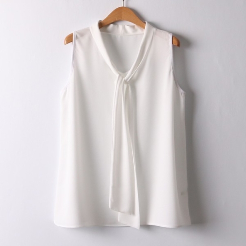 아이우먼 빅사이즈 브이 넥 타이 나시 민소매 블라우스 BGI788