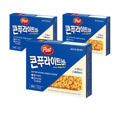 동서식품 포스트 콘푸라이트바 4개입 x3곽+랜덤 기프트