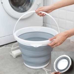 세차 양동이 바스켓 다용도 켐핑필수품 큰물통 목욕 휴대용 10리터 접이식 대용량