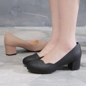 여성 신상 기본 미들힐 둥근코 베이직 디자인 4584039