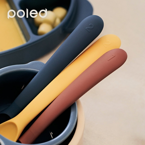 폴레드 자기주도 이유식 실리콘 스푼/유아 아기 초기 중기