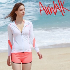 에어워크  여성 래쉬가드세트 2피스 (YAWe5216_BK+YAWe5103_NGR)