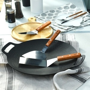 디유  원목 손잡이 철판요리 그리들 뒤집게 스페치 삼각 헤라 피자 케익 터너 주걱 케익 1+1_삼각_사각_반달 선택