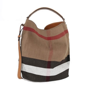 버버리 애쉬비 미디엄 캔버스 체크 호보백_39457421