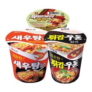 농심  튀김우동컵 6입 + 새우탕컵 6입 + 짜파게티 범벅 6입