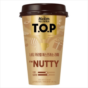 맥심 티오피컵커피TOP 너티카라멜 라떼 300ml x10개