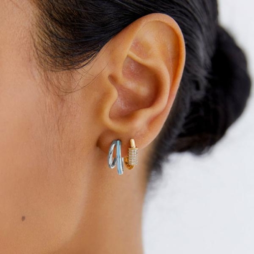 OST  POPTS 민트 베이직 더블 링 귀걸이 OTE122527EWM