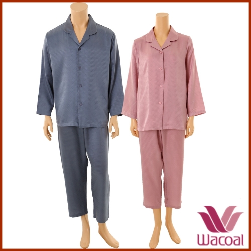 와코루 진주빛 광택이 우아한 감각을 연출하는 100 실크 자카드 커플 잠옷 WPA2431 SET