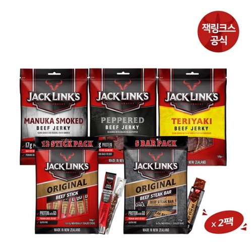 잭링크스  맛의잭팟 육포 5종 멀티팩 육포3종+스틱+스테이크바