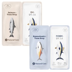 네츄럴코어 트윈파우치 연어&참치 80g