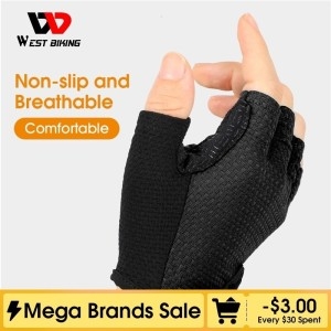 빼다  서쪽 자전거 반 손가락 사이클링 장갑 야외 스포츠 MTB 자전거 장갑 패드 통기성 자전거 오토바이 낚시 사
