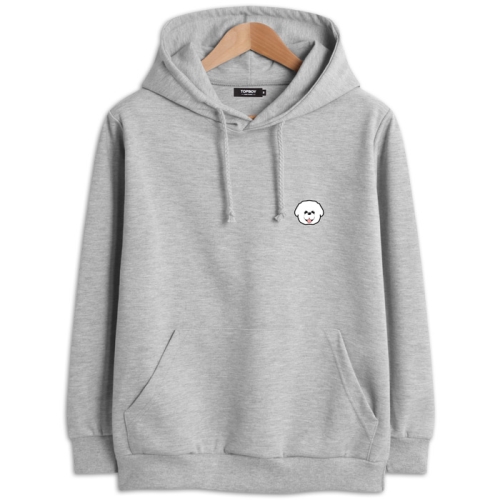 탑보이 빅사이즈 해피독 프린팅 후드티 0