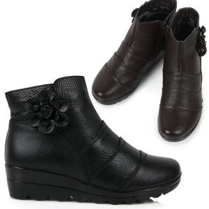 마이슈 여성 천연가죽 방한부츠 털부츠 앵클부츠 962소가죽