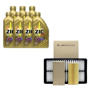 SK루브리컨츠 ZIC 더뉴쏘렌토 디젤 X9 LS 5W30 7L 순정 오일필터+에어필터+엔진오일 패키지