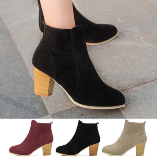 HH 여성 앵글부츠 우드굽 부티 힐 첼시부츠 M998 W48E08B