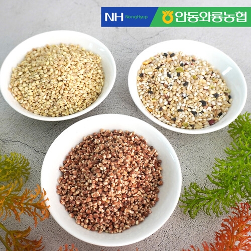 농협  안동와룡 잡곡 3종세트 혼합15곡+찰보리쌀+찰수수쌀 각 1kg