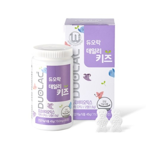 듀오락 데일리 키즈 프로바이오틱스 유산균 60정