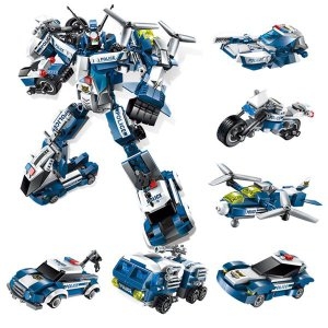 경찰 합체 로봇 블럭 레고 시티 경찰서 호환 경찰차 비행기 합체 조립 블록 1407