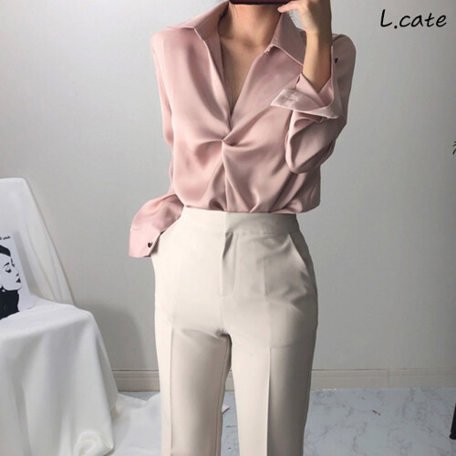 엘케이트 여성 블라우스 LYT064 여자 카라 꼬임 데일리 블