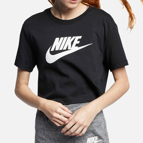 나이키 여성 NSW 에센셜 크롭 반팔 티셔츠 (BV6175-010)