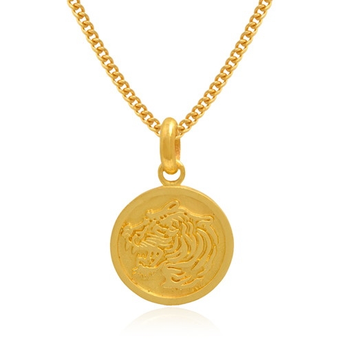 혼골드모아 골드모아 여자 순금 목걸이 37.5g 24K 코인 민프레임 호랑이