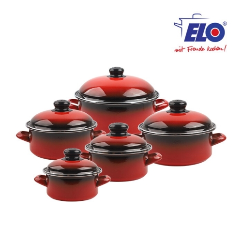 ELO  빨간법랑 깊은형 냄비 5종 (양수14,16,18,20,24)