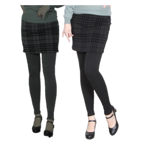 위스 1687SKL 융기모체크 치마레깅스 FREE 55-66 블랙