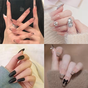 유행백서 엘씨 네일 붙이는 네일팁 허니 베이지 라운드 스퀘어 롱