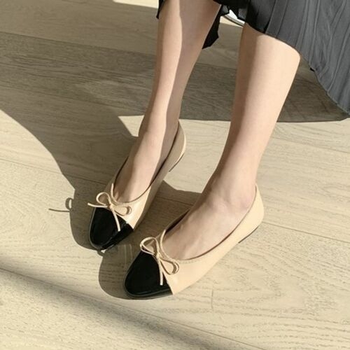 포인트 플랫 슈즈 리본장식  여성 기본 구두   W88D58C