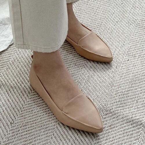 오노마 가죽 플랫 로퍼 뾰족한 스타일 구두 데일리   W88C493
