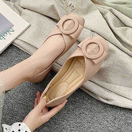 데일리 여자 단화 리본 플랫 캐주얼 트렌드 슈즈 W769C8D