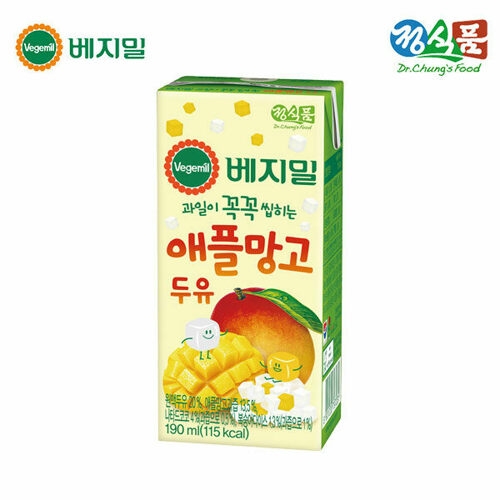 정식품 베지밀 과일이 꼭꼭 씹히는 애플망고 두유 190ml 64개