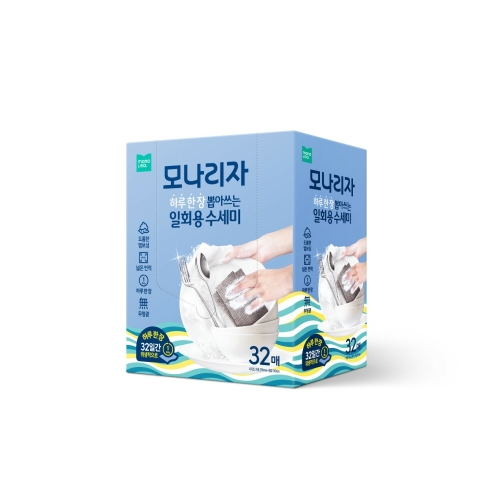 모나리자  하루 한 장 뽑아쓰는 일회용 수세미 32매