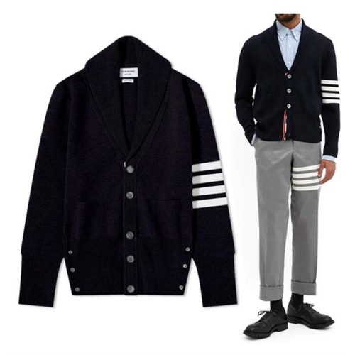 톰브라운 카라 메리노울 가디건_MKC379A Y1002 415