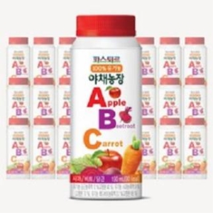 파스퇴르 100유기농 야채농장 ABC주스190ml 30개 190ml
