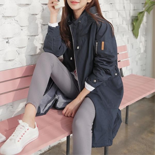 마이더스비 피카부 가죽패치 야상 점퍼